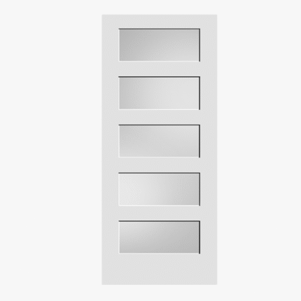 Five Panel Frosted Glass Interior Door