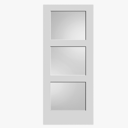 Three Panel Frosted Glass Door